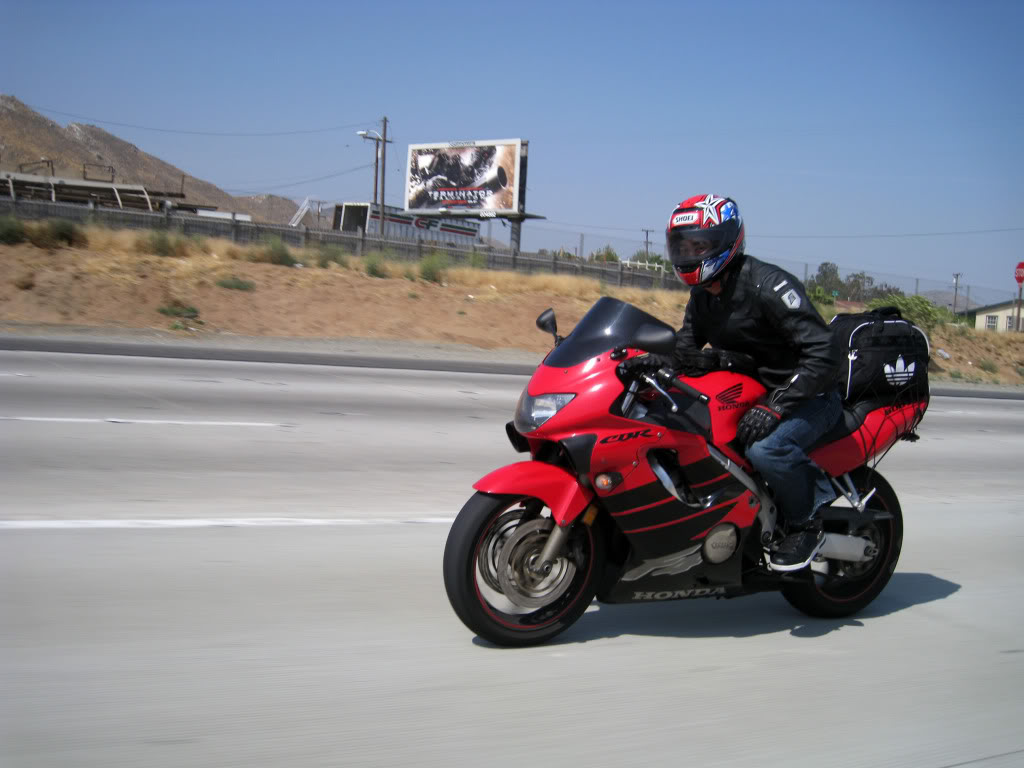 riding from san francisco to los angeles on a motorcycle - scott riding cbr600f4 on highway