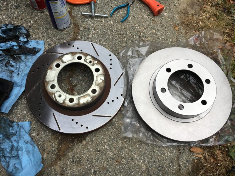 4runner 4th gen new and old brake rotors