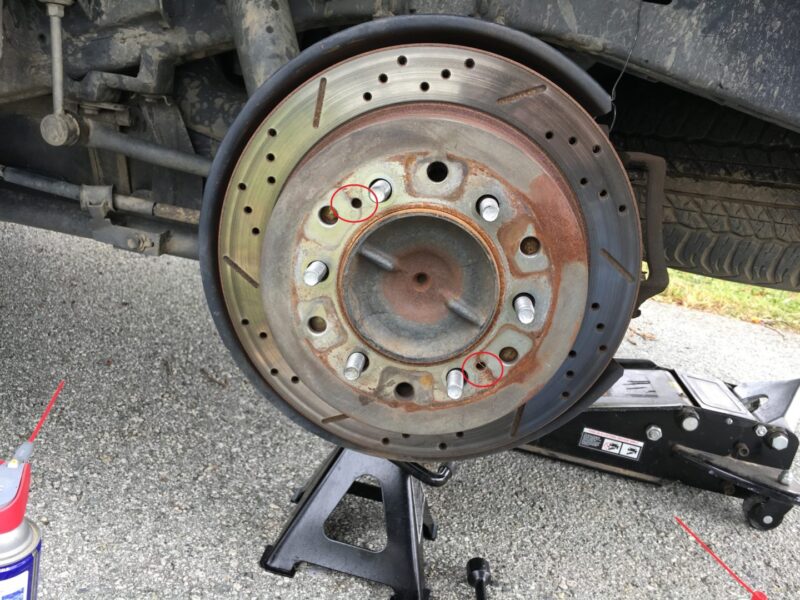 4runner 4th gen emergency brake adjustment locations at rear brake rotor