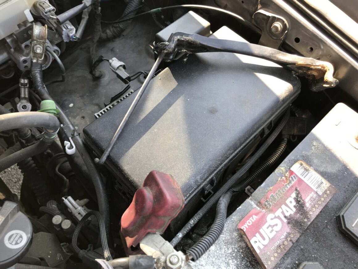 car battery mount removed