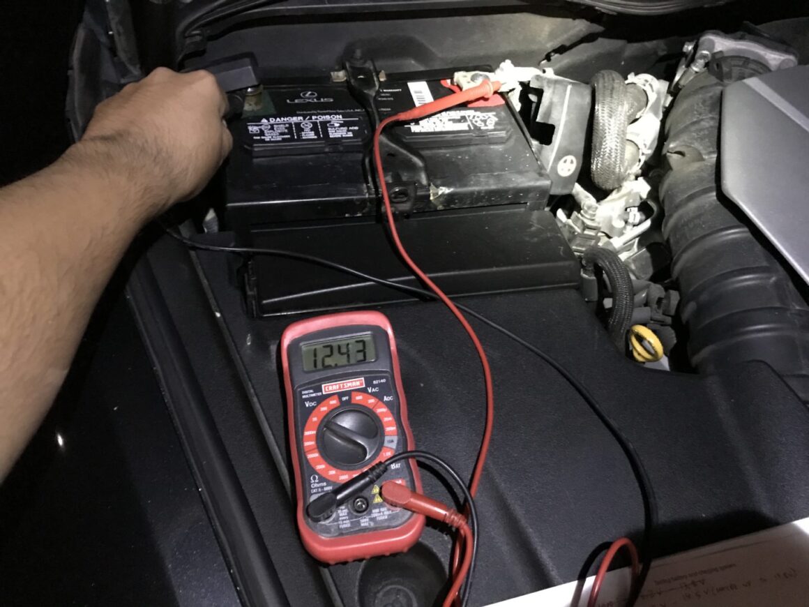 testing voltage on battery due to failed alternator