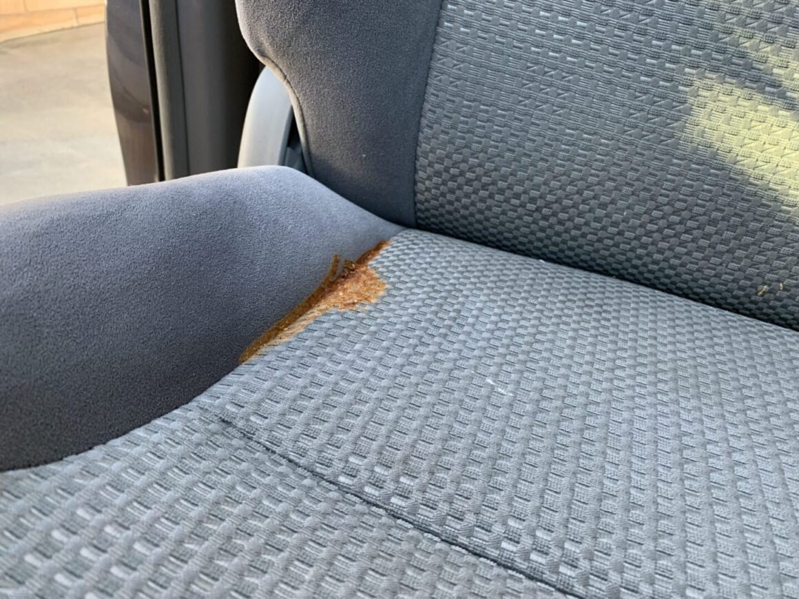 how to get a greasy food stain out of your car seat