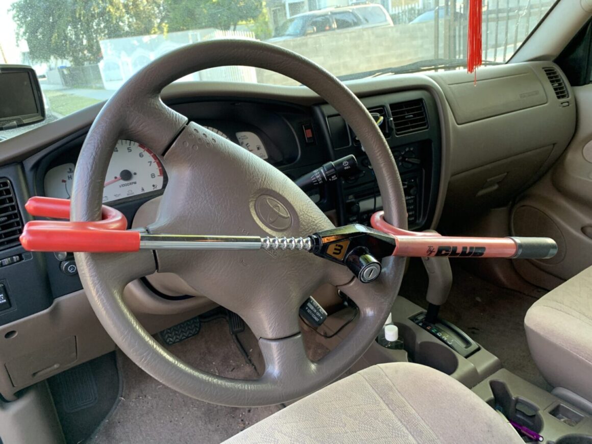 1st gen toyota tacoma with the club on steering wheel