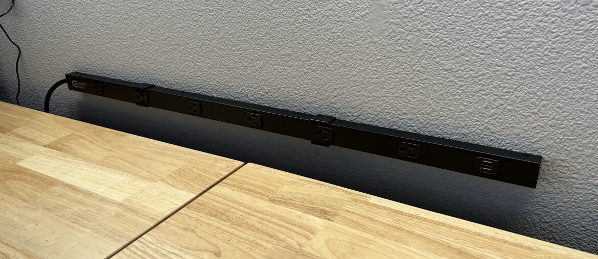 Long Outlet Power Strips in the Garage
